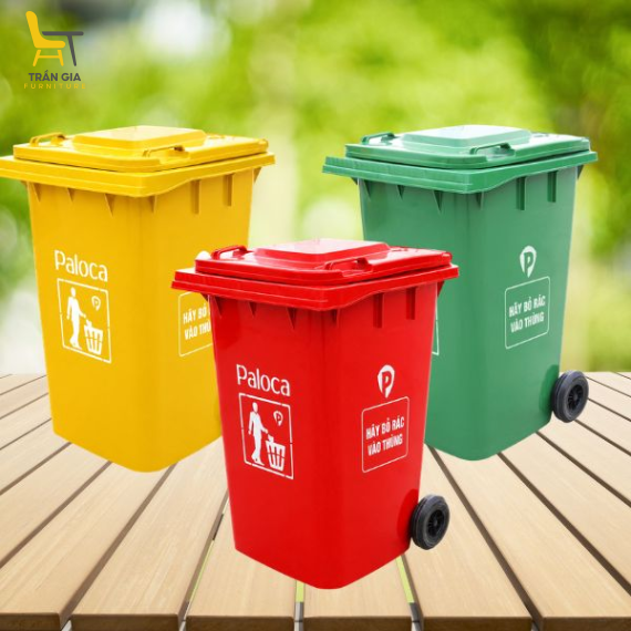 Thùng rác nhựa HDPE 360L có bánh xe