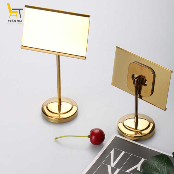 Bảng biểu để bàn 4 inch/ 6 inch bằng inox vàng