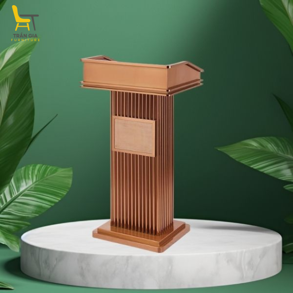 Bục phát biểu Inox mạ vàng hồng cao cấp