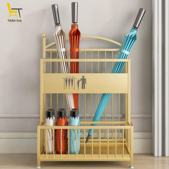 Giá cắm ô dù inox vàng cho ô cán ngắn cán dài