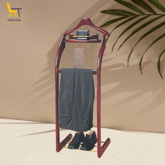 Giá treo quần áo vest, áo khoác khung gỗ