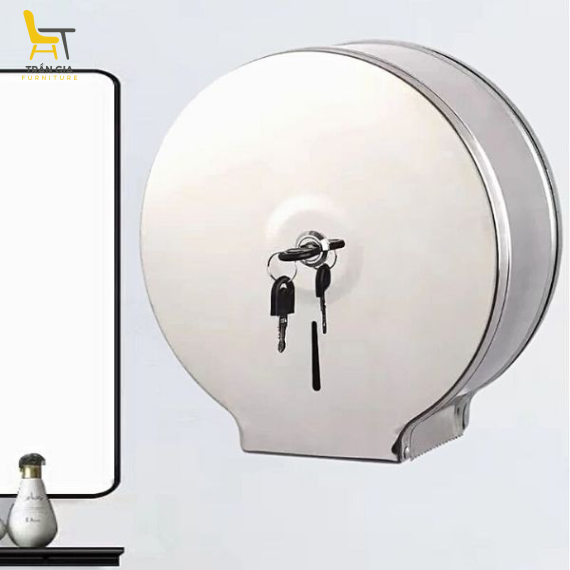 Hộp đựng giấy toilet công nghiệp bằng inox tròn