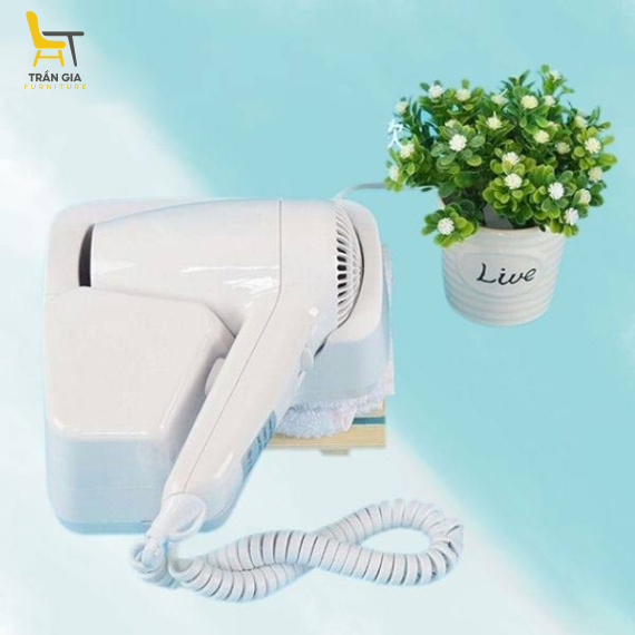 Máy sấy tóc treo tường khách sạn có ổ cắm phụ