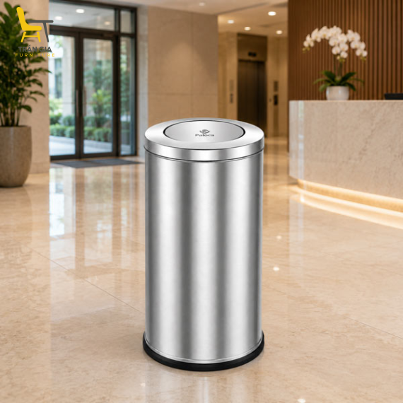 Thùng rác inox nắp lật tròn nhiều dung tích