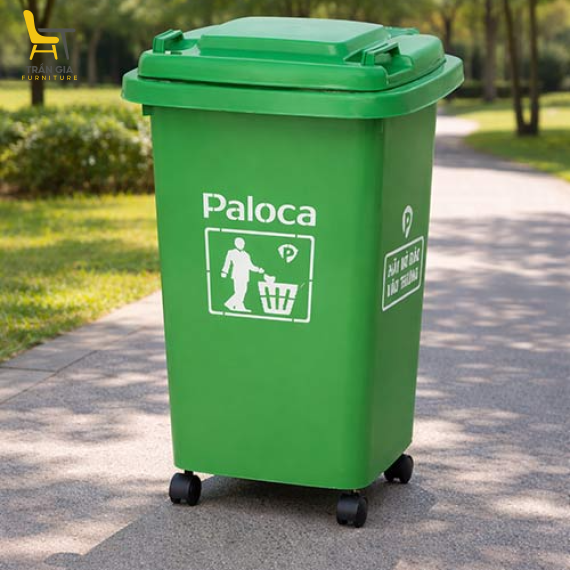 Thùng rác nhựa HDPE 60 lít Paloca nhiều màu