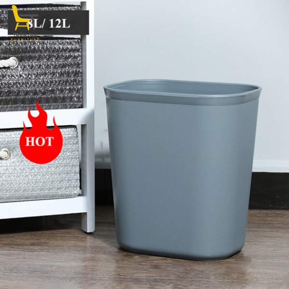 Sọt rác nhựa chống cháy 8L/12L màu ghi
