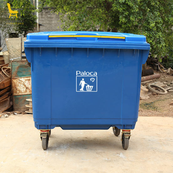 Thùng rác nhựa 1100L cỡ lớn 4 bánh xe