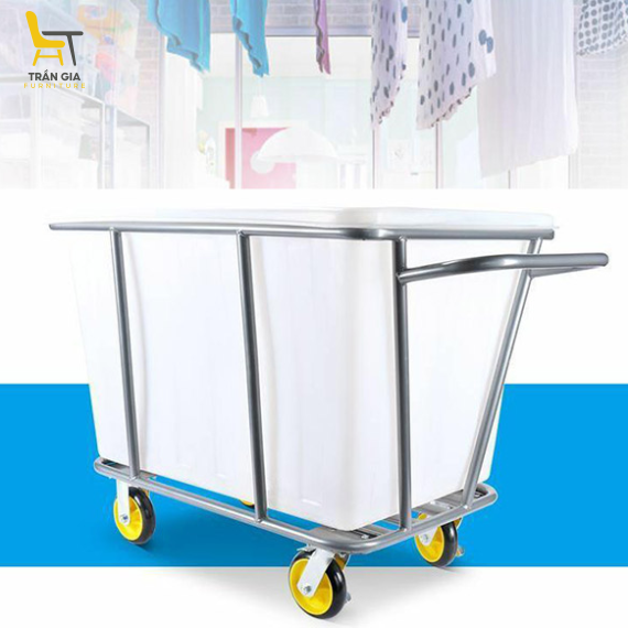 Xe giặt là nhựa màu trắng khung thép sơn tĩnh điện 300L