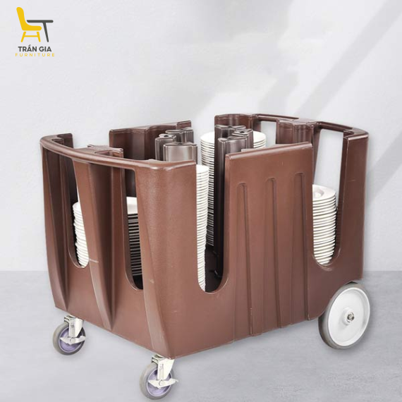 Xe đẩy bát đĩa dùng trong nhà hàng cỡ lớn