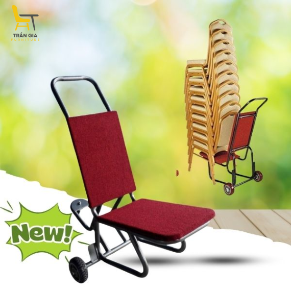Xe đẩy ghế bằng thép sơn tĩnh điện cao cấp