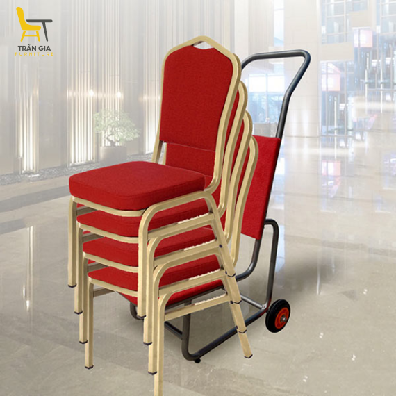 Xe đẩy ghế bàn tiệc trong nhà hàng loại 2 bánh xe