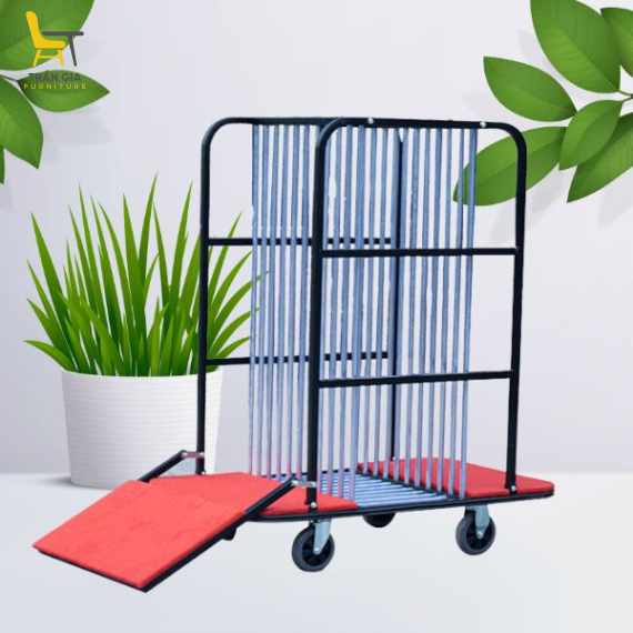 Xe đẩy mâm xoay bằng thép loại có cầu lên