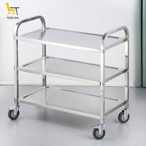 Xe đẩy inox 304 loại 3 tầng cao cấp