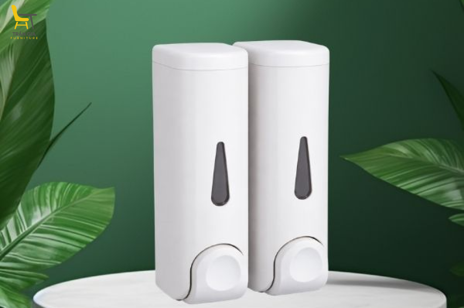 Hộp đựng nước rửa tay đôi 400 ml x 2 bằng nhựa trắng