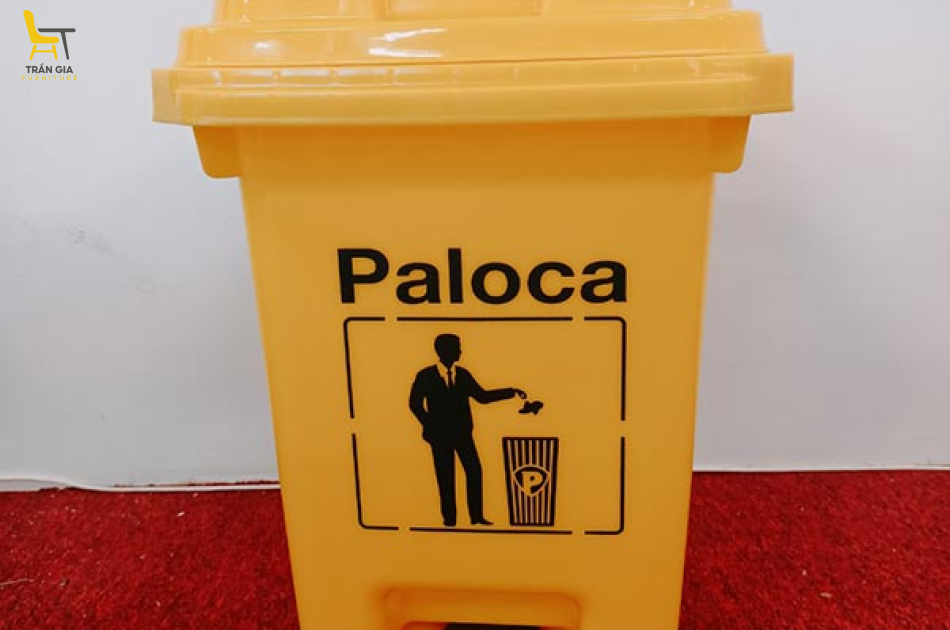 Thùng rác nhựa đạp chân 60L nhiều màu sắc