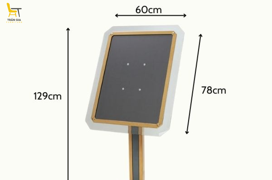 Bảng chào đón inox mạ màu đồng mặt kính