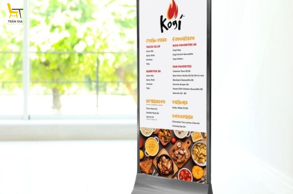 Bảng Standee di động inox trắng/ vàng/ ghi đen