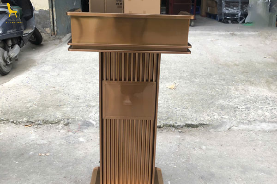Bục phát biểu Inox mạ vàng hồng cao cấp
