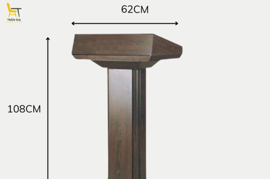 Bục phát biểu bằng gỗ công nghiệp màu nâu