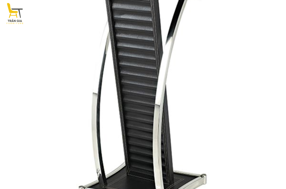 Bục phát biểu inox thân bọc da dáng hiện đại
