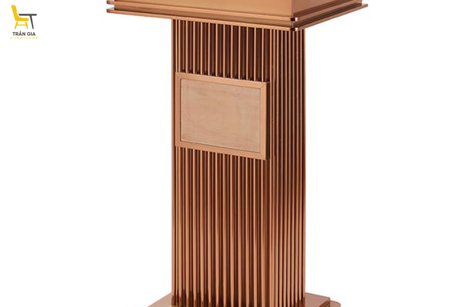 Bục phát biểu Inox mạ vàng hồng cao cấp