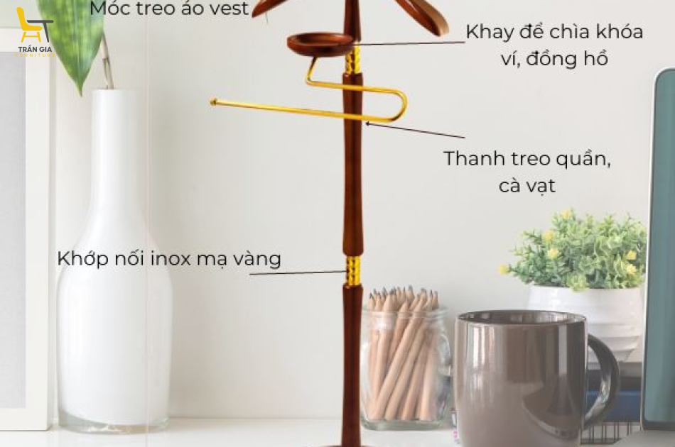 Cây treo quần áo vest chuyên dụng bằng gỗ