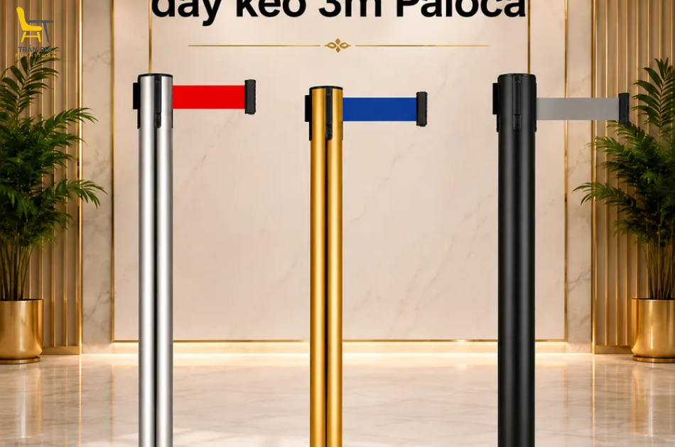 Cột chắn inox dây kéo 3m nhiều màu Paloca