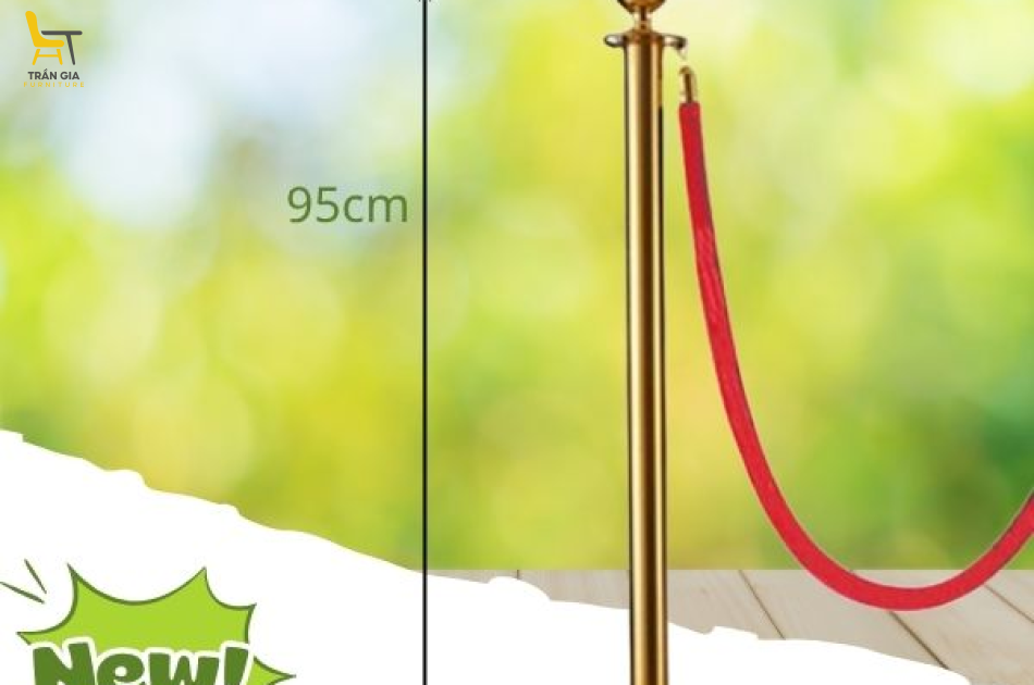 Cột chắn inox vàng dây chùng (không kèm dây)