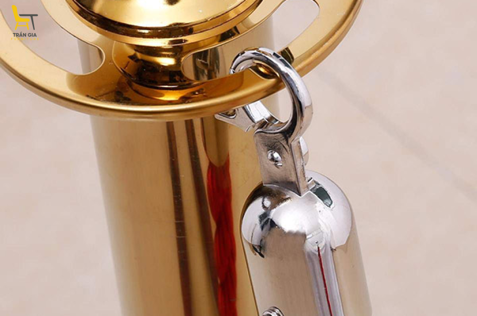 Cột chắn inox vàng dây chùng (không kèm dây)