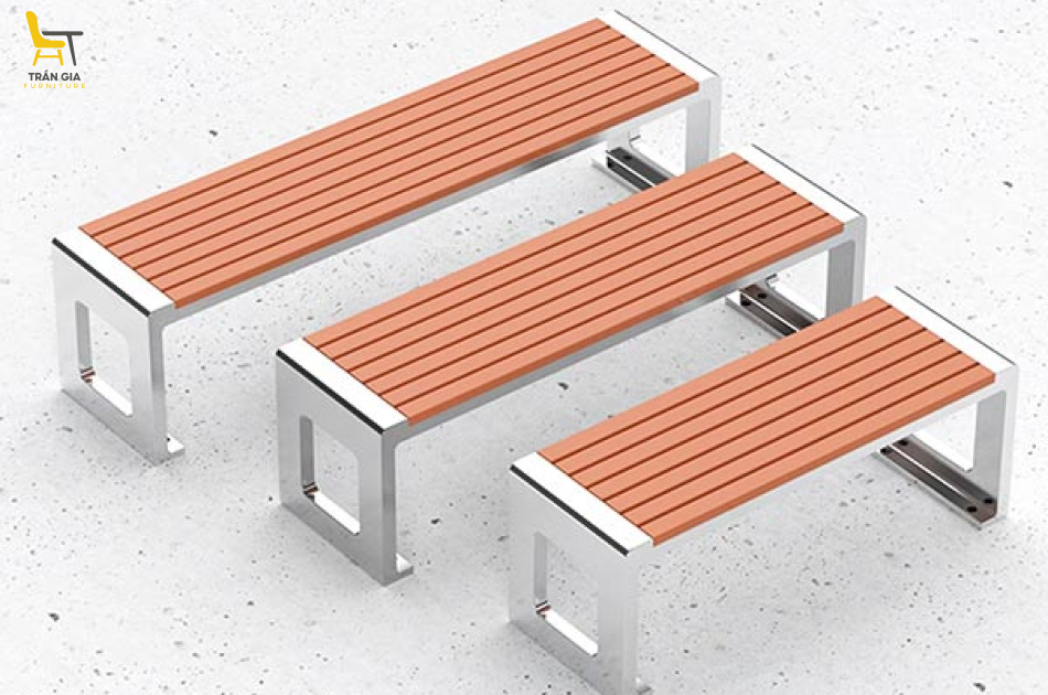 Ghế dài công viên không tựa gỗ nhựa GCV-14