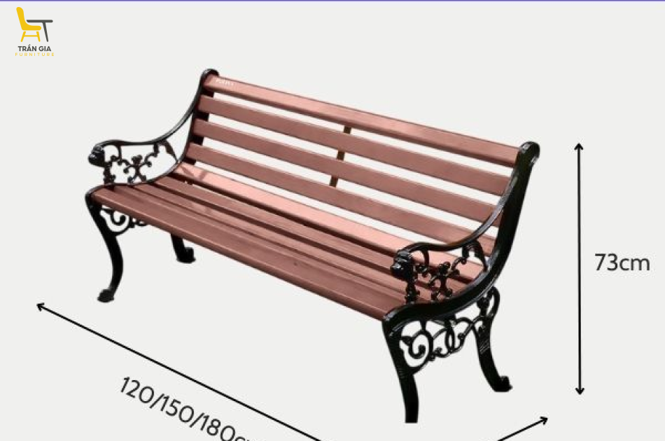 Ghế gỗ nhựa công viên có tựa đầu hổ GCV-17