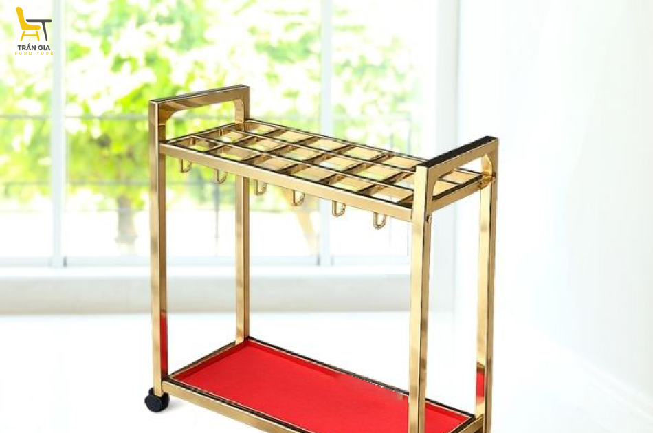 Giá để ô dù inox mạ vàng loại 18 ô hoặc 24 ô cắm