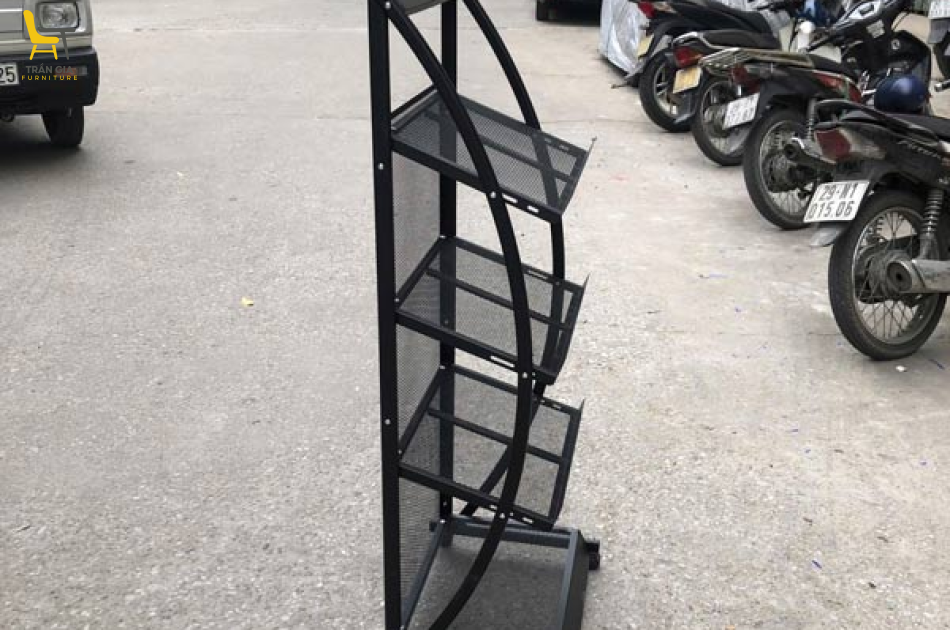 Kệ đựng tạp chí văn phòng có in LOGO khung thép