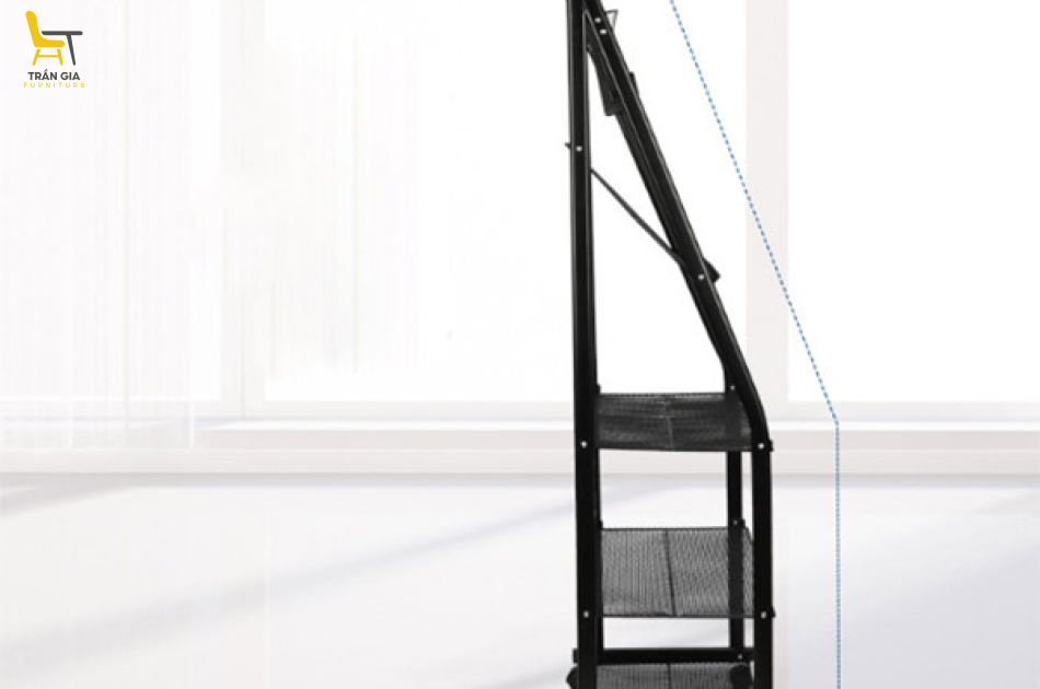 Giá để tạp chí có bánh xe màu đen/ màu trắng