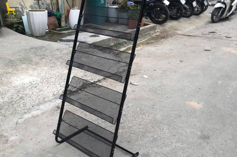 Giá để tạp chí 4 tầng bằng thép sơn tĩnh điện