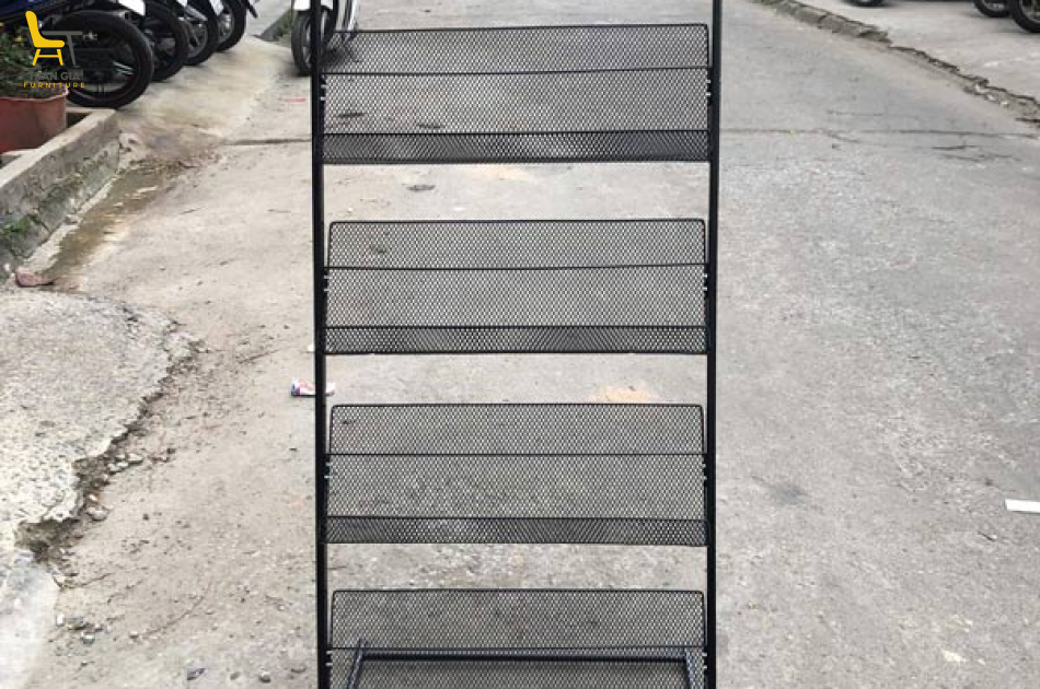 Giá để tạp chí 4 tầng bằng thép sơn tĩnh điện