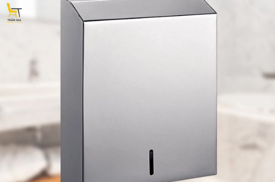 Hộp inox đựng giấy vệ sinh treo tường cỡ lớn
