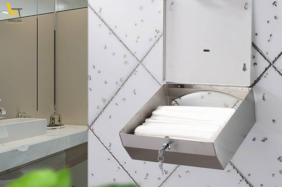 Hộp đựng giấy lau tay bằng inox hình chữ nhật