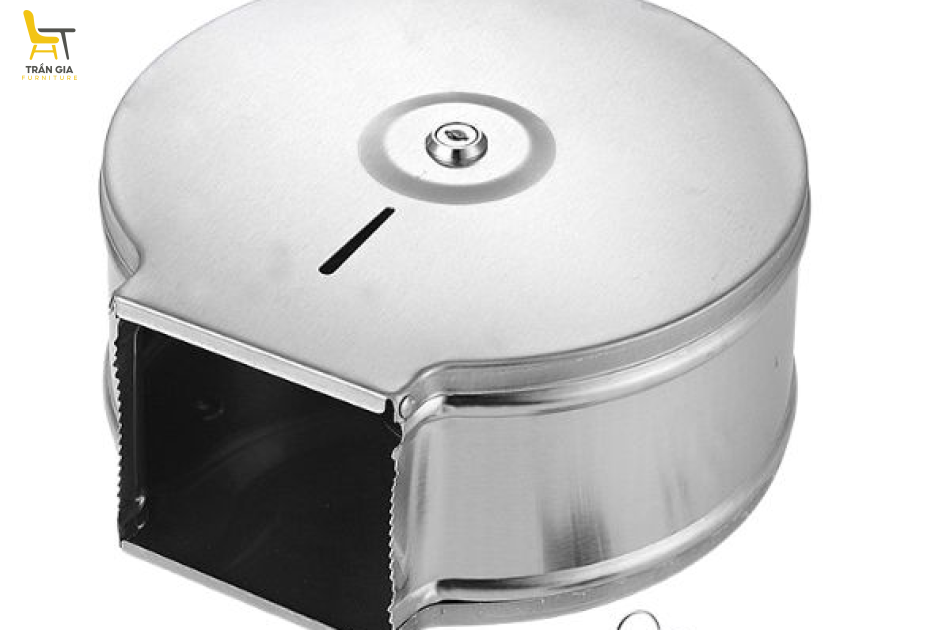 Hộp đựng giấy toilet công nghiệp bằng inox tròn