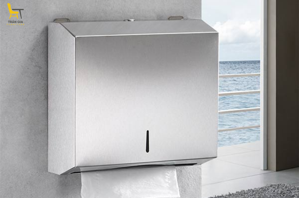 Hộp đựng giấy lau tay bằng inox hình chữ nhật