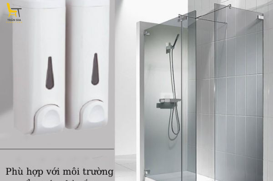 Hộp đựng nước rửa tay đôi 400 ml x 2 bằng nhựa trắng