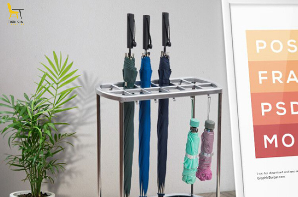 Kệ treo dù có bánh xe loại 6/12/21 đầu cắm