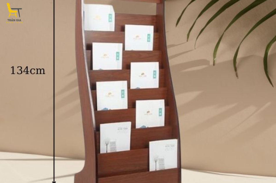 Giá để sách báo bằng gỗ nhiều tầng loại đẹp