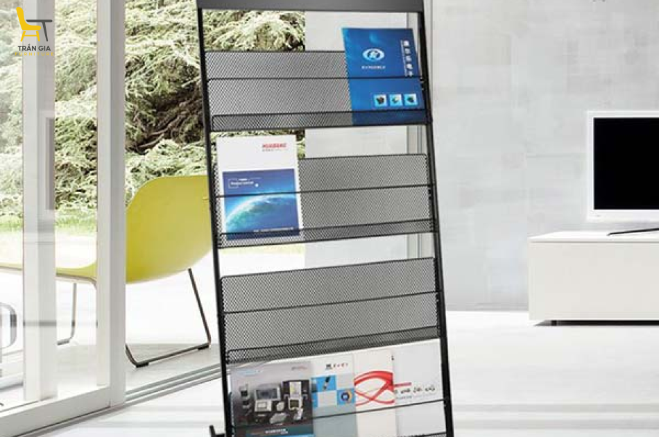 Giá để tạp chí 4 tầng bằng thép sơn tĩnh điện