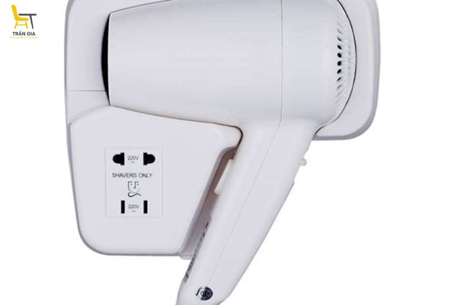Máy sấy tóc treo tường khách sạn có ổ cắm phụ