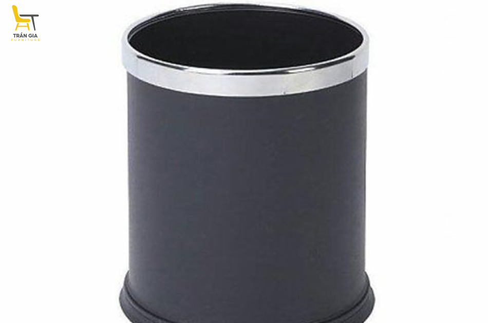Thùng rác nhựa 2 lớp màu đen không nắp