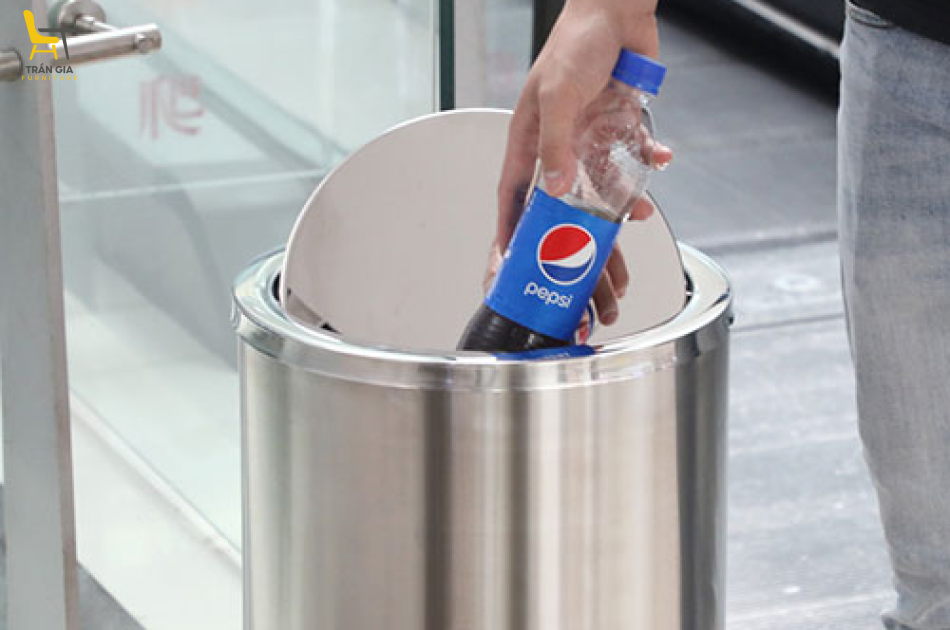 Thùng rác inox nắp lật tròn nhiều dung tích