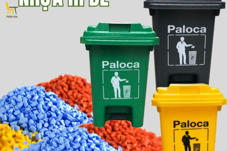 Thùng rác nhựa đạp chân 60L nhiều màu sắc
