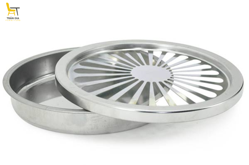 Thùng rác Inox tròn có gạt tàn Ø38cm Paloca