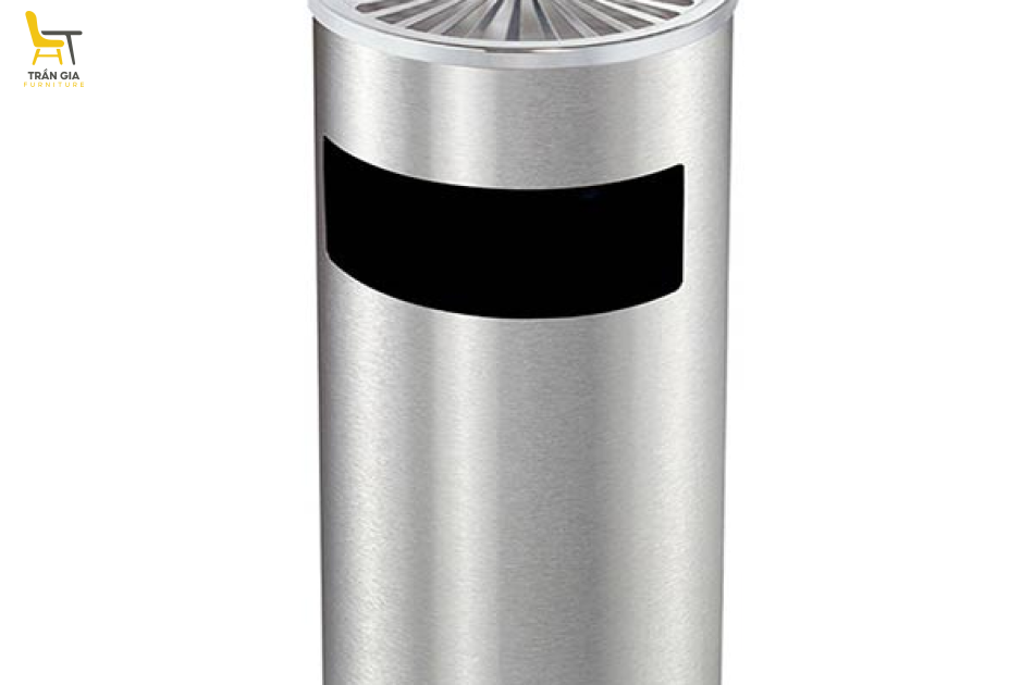 Thùng rác Inox tròn có gạt tàn Ø38cm Paloca